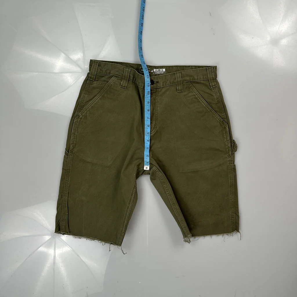 Carhartt Carpenter Shorts - 34W 12L Green Cotton - Image 4