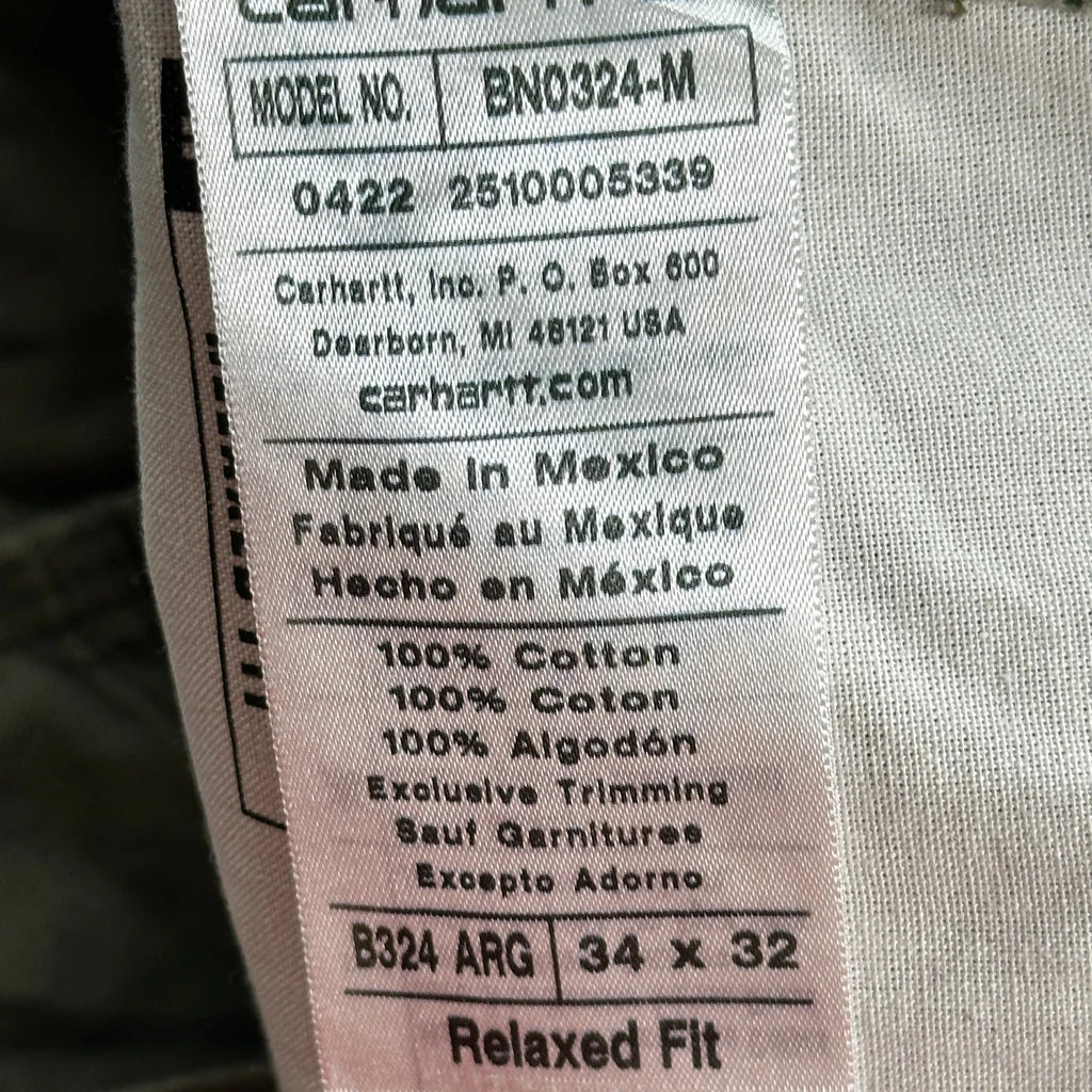 Carhartt Carpenter Shorts - 34W 12L Green Cotton - Image 6