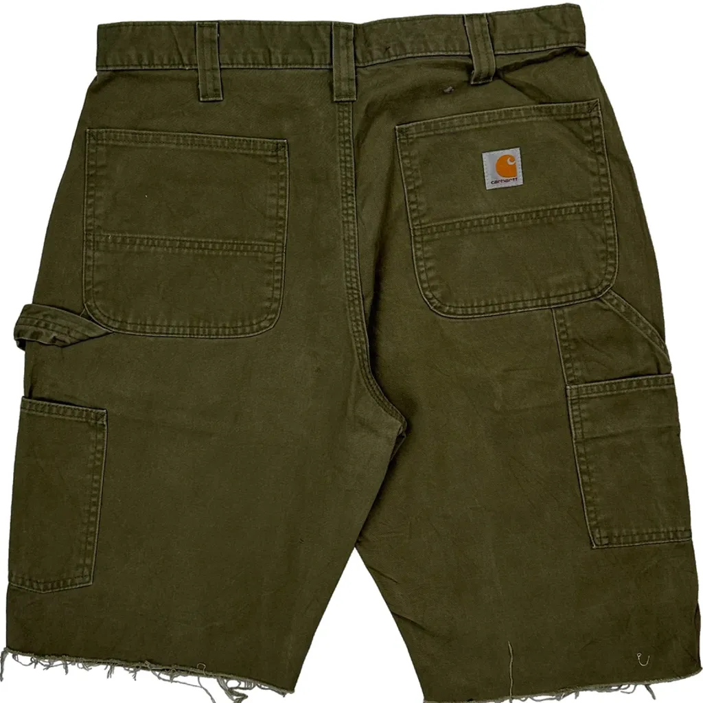 Carhartt Carpenter Shorts - 34W 12L Green Cotton - Image 7