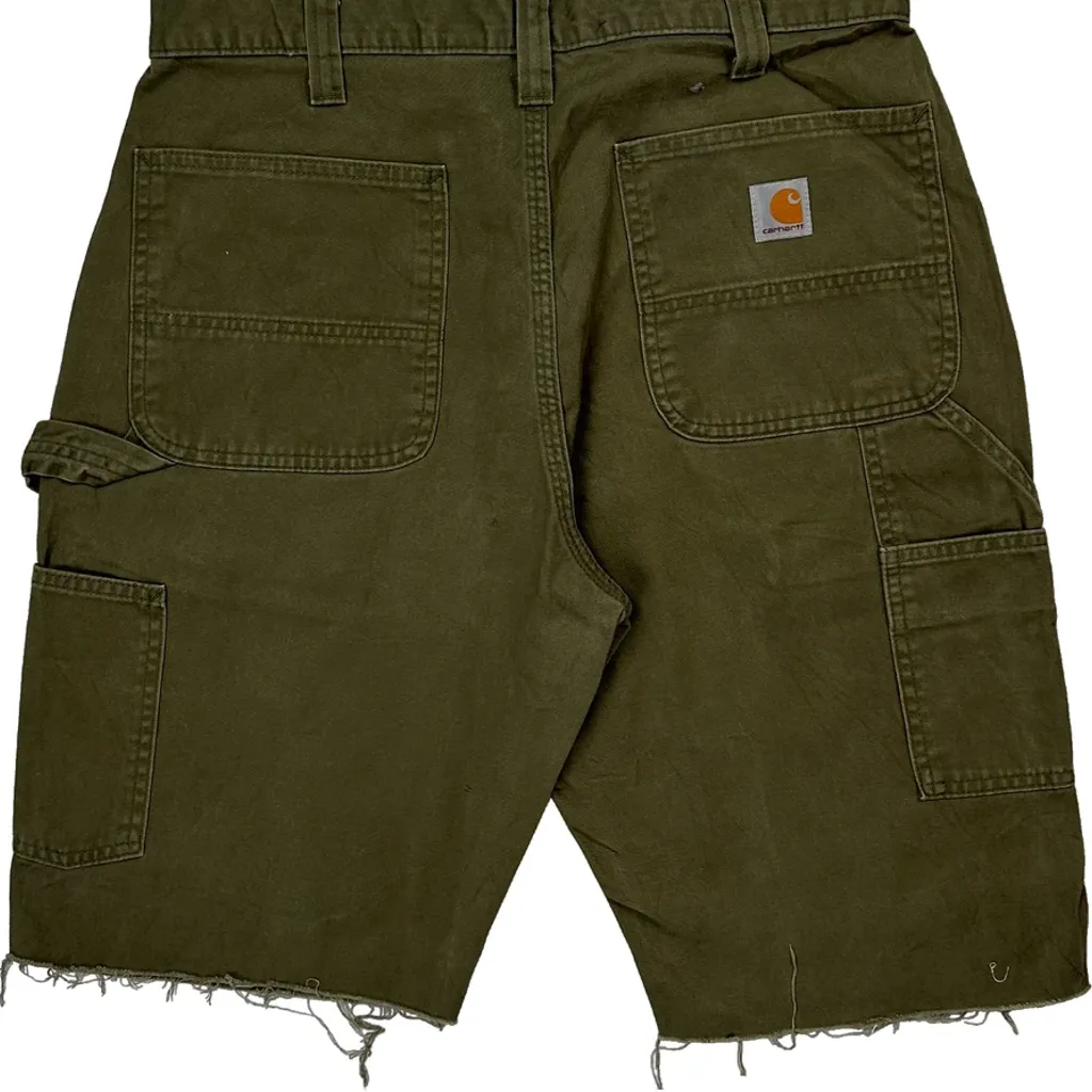 Carhartt Carpenter Shorts - 34W 12L Green Cotton - Image 8