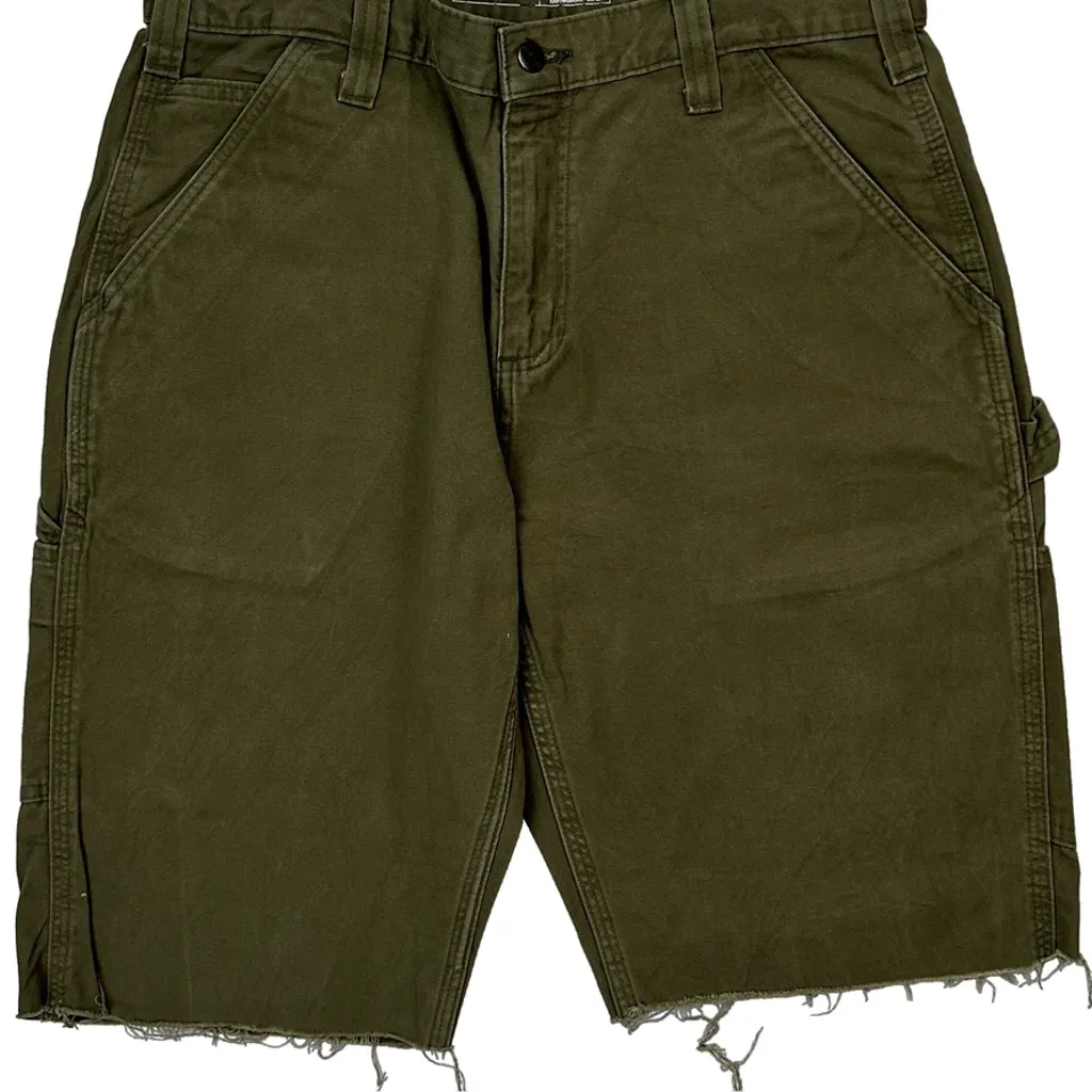 Carhartt Carpenter Shorts - 34W 12L Green Cotton - Image 9