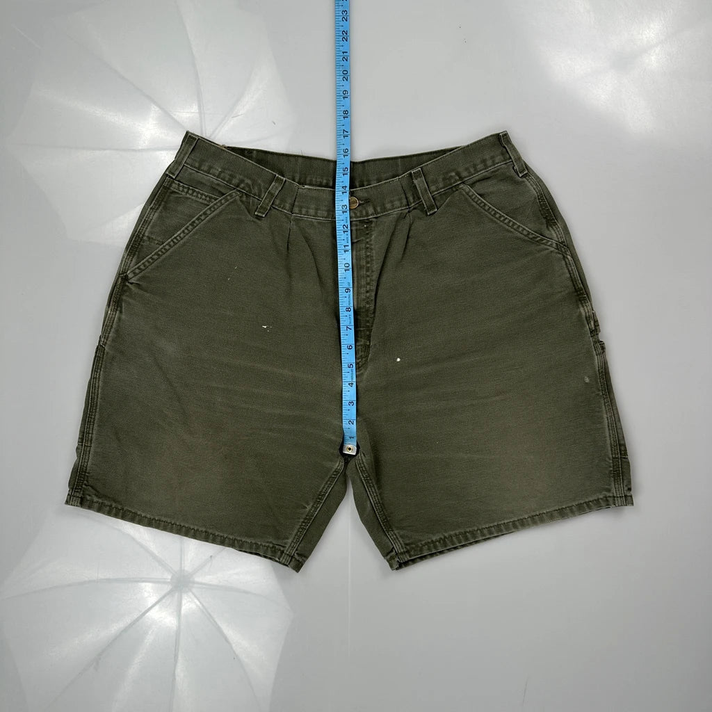 Carhartt Carpenter Shorts - 36W 9L Green Cotton - Image 4