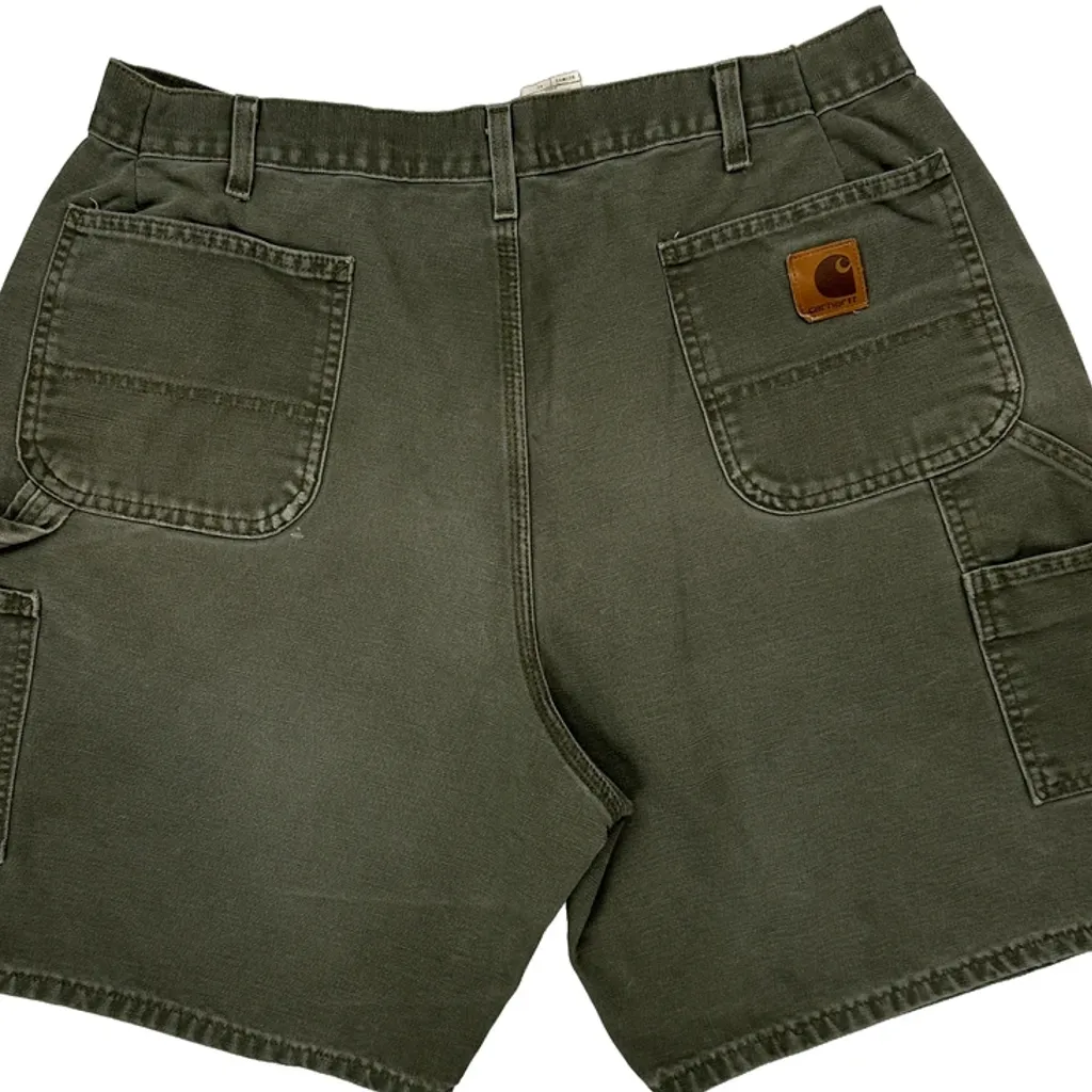 Carhartt Carpenter Shorts - 36W 9L Green Cotton - Image 7