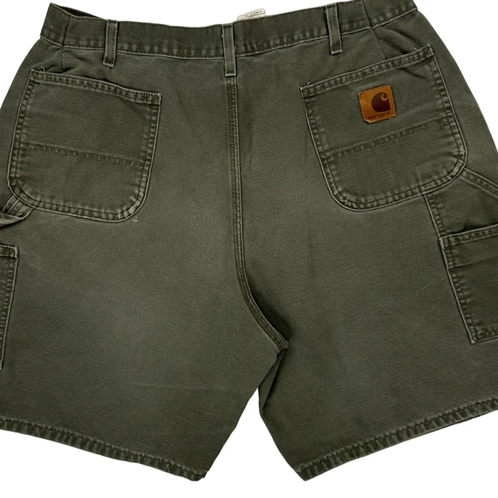 Carhartt Carpenter Shorts - 36W 9L Green Cotton - Image 8