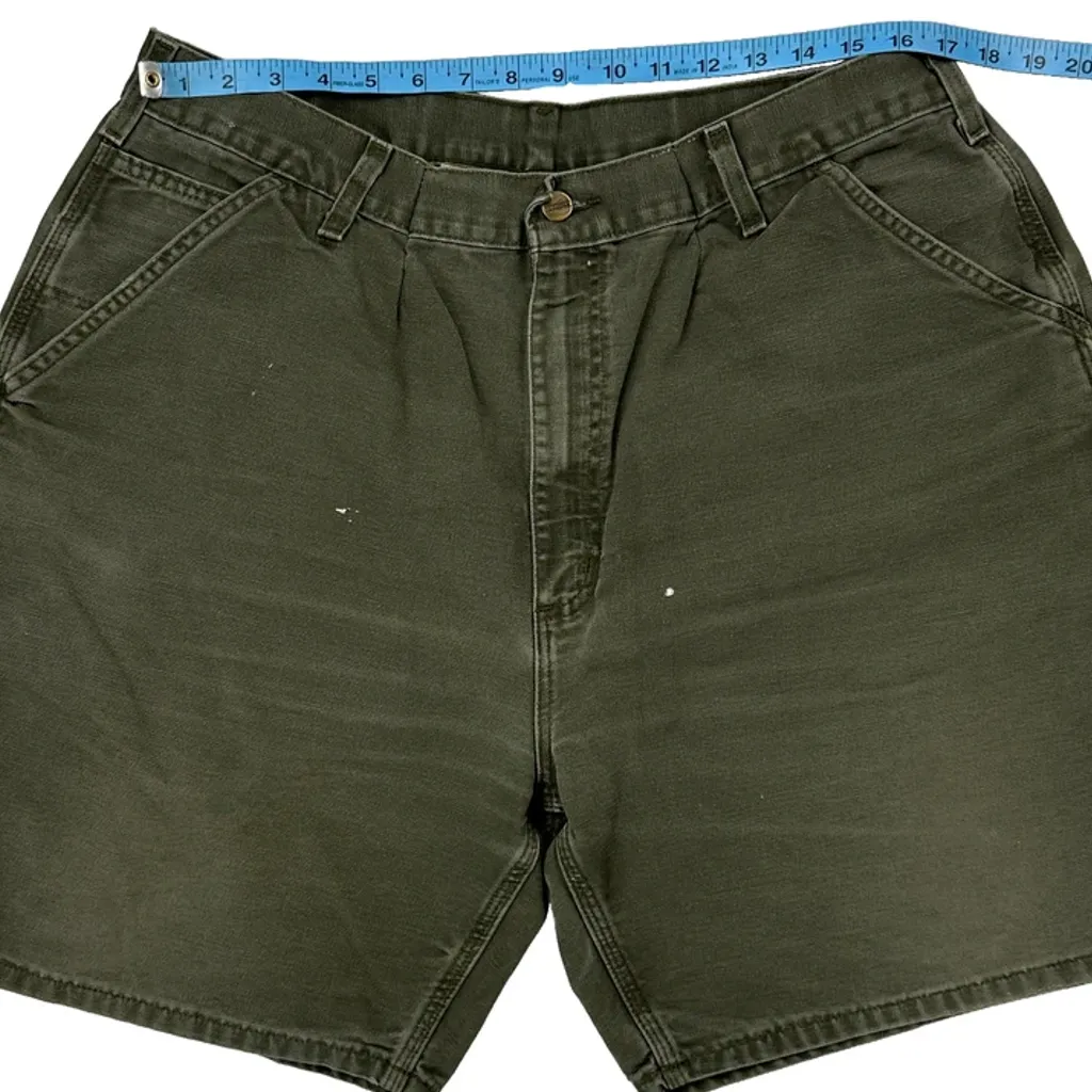Carhartt Carpenter Shorts - 36W 9L Green Cotton - Image 9