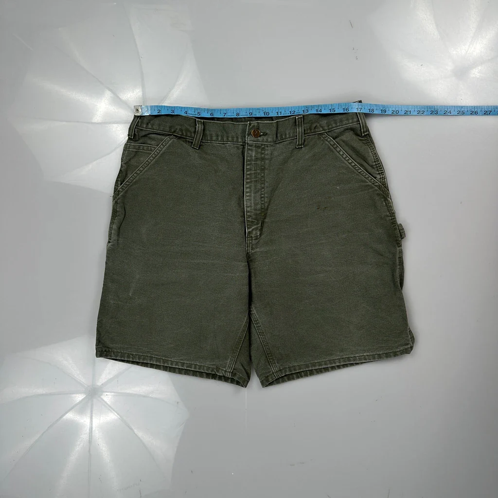 Carhartt Carpenter Shorts - 36W 9L Green Cotton - Image 3