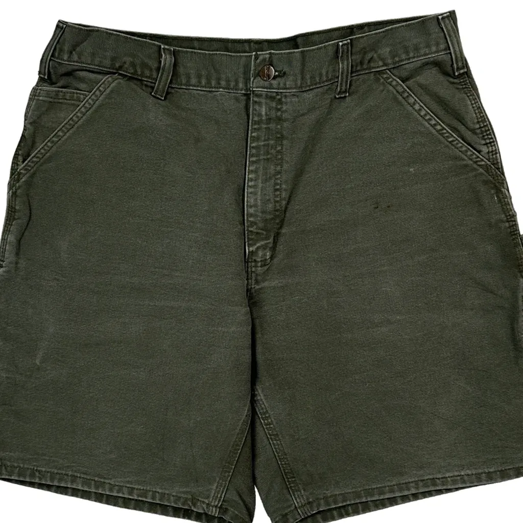 Carhartt Carpenter Shorts - 36W 9L Green Cotton - Image 9