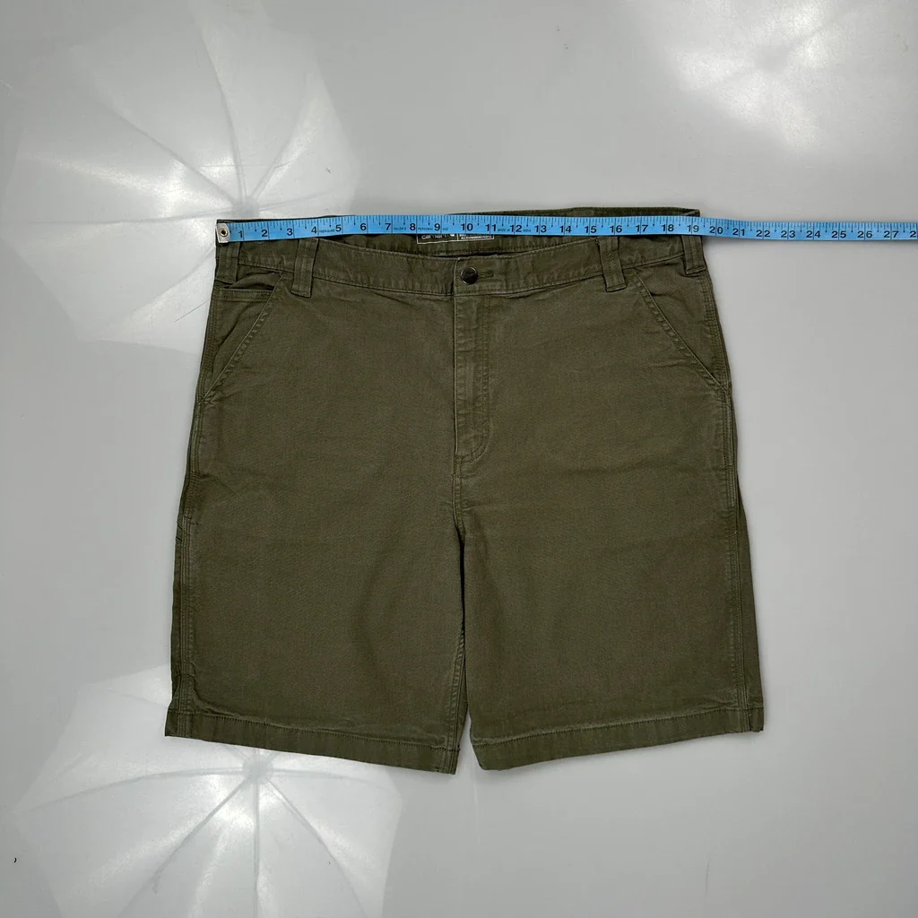 Carhartt Carpenter Shorts - 40W 10L Green Cotton - Image 3