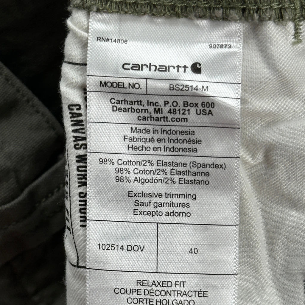 Carhartt Carpenter Shorts - 40W 10L Green Cotton - Image 6