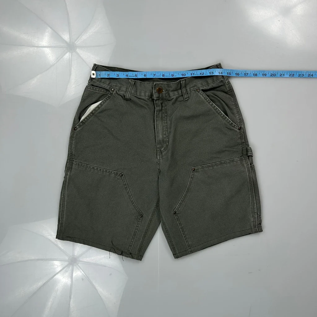 Carhartt Double Knee Carpenter Shorts - 28W 9L Grey Cotton - Image 3