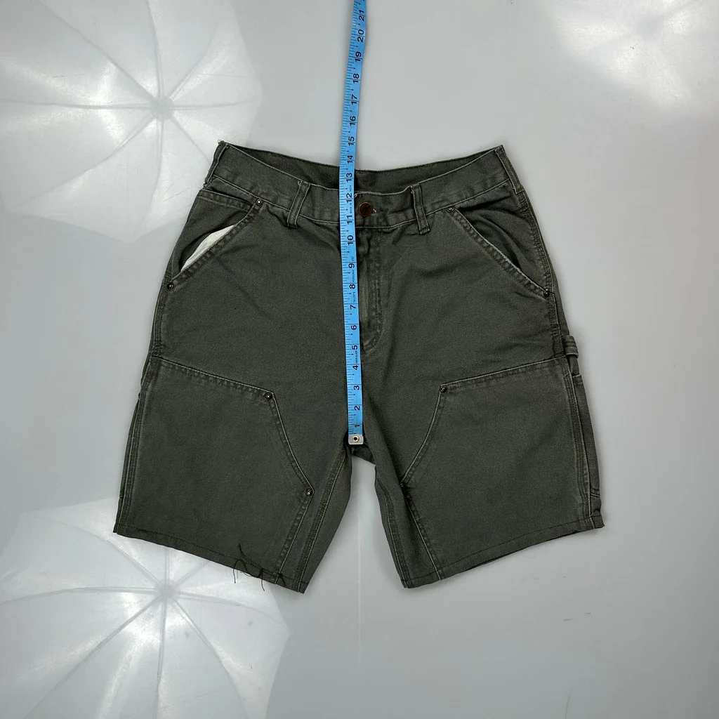 Carhartt Double Knee Carpenter Shorts - 28W 9L Grey Cotton - Image 4