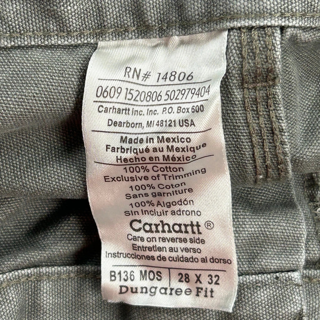 Carhartt Double Knee Carpenter Shorts - 28W 9L Grey Cotton - Image 6