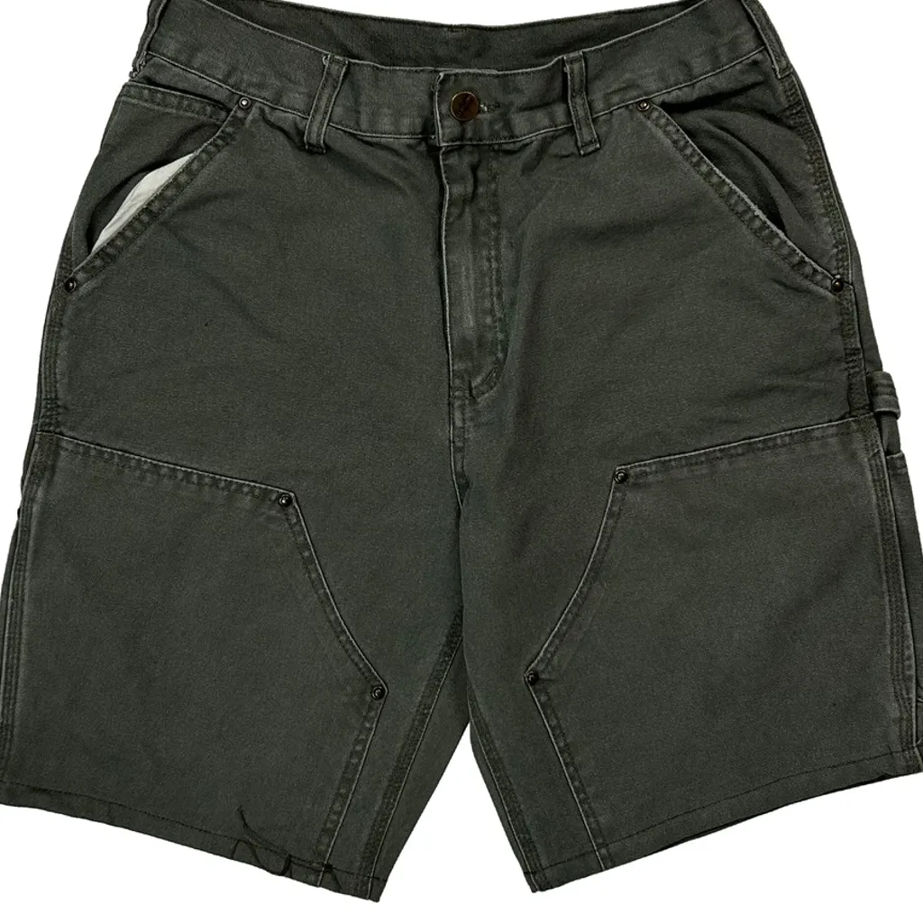 Carhartt Double Knee Carpenter Shorts - 28W 9L Grey Cotton - Image 9