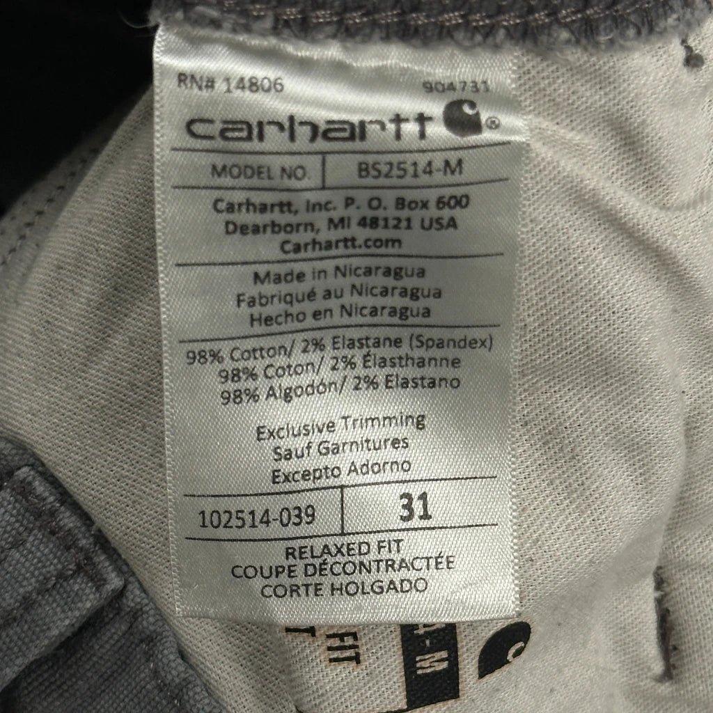 Carhartt Carpenter Shorts - 30W 10L Grey Cotton - Image 6