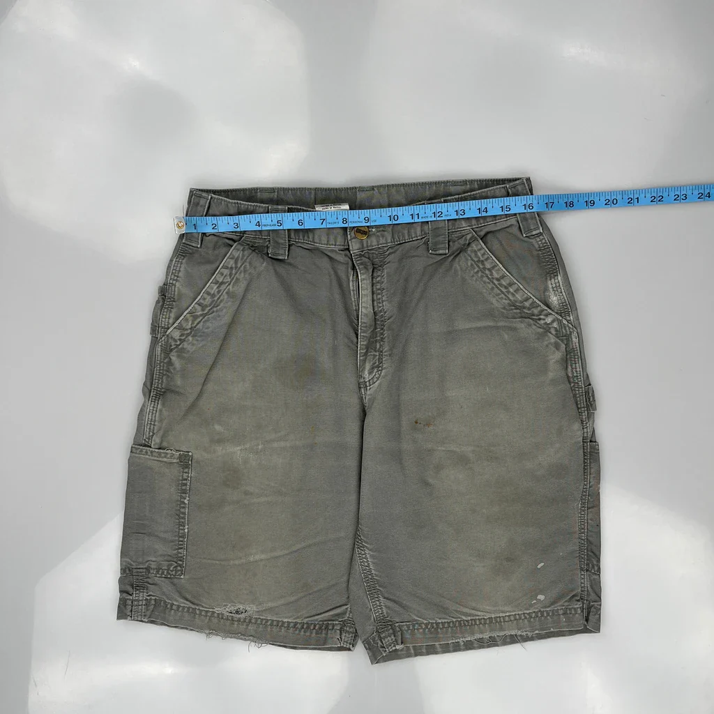 Carhartt Carpenter Shorts - 32W 10L Grey Cotton - Image 3