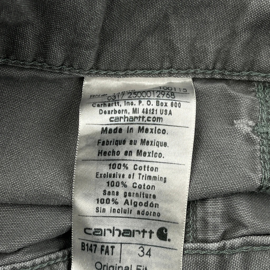 Carhartt Carpenter Shorts - 32W 10L Grey Cotton - Image 6