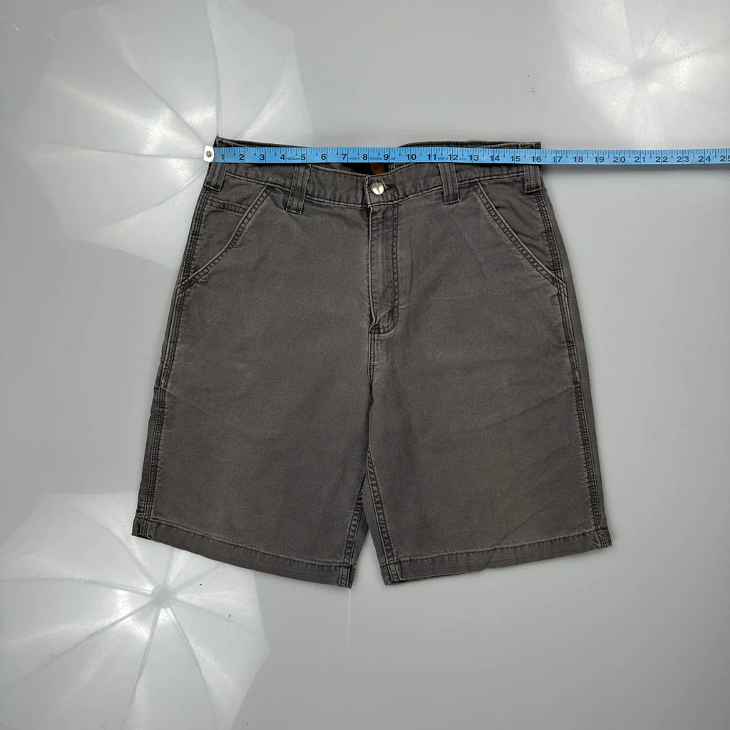 Carhartt Carpenter Shorts - 32W 10L Grey Cotton - Image 3