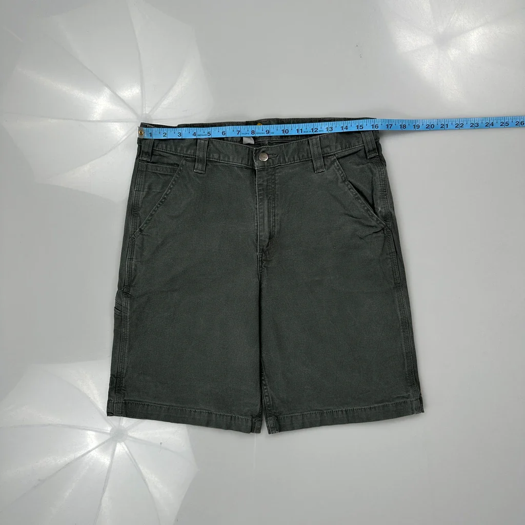 Carhartt Carpenter Shorts - 32W 10L Grey Cotton - Image 3