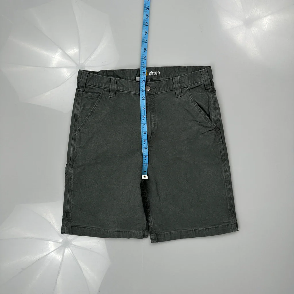 Carhartt Carpenter Shorts - 32W 10L Grey Cotton - Image 4