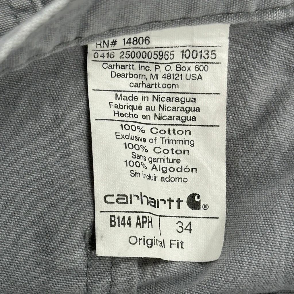 Carhartt Carpenter Shorts - 33W 10L Grey Cotton - Image 6