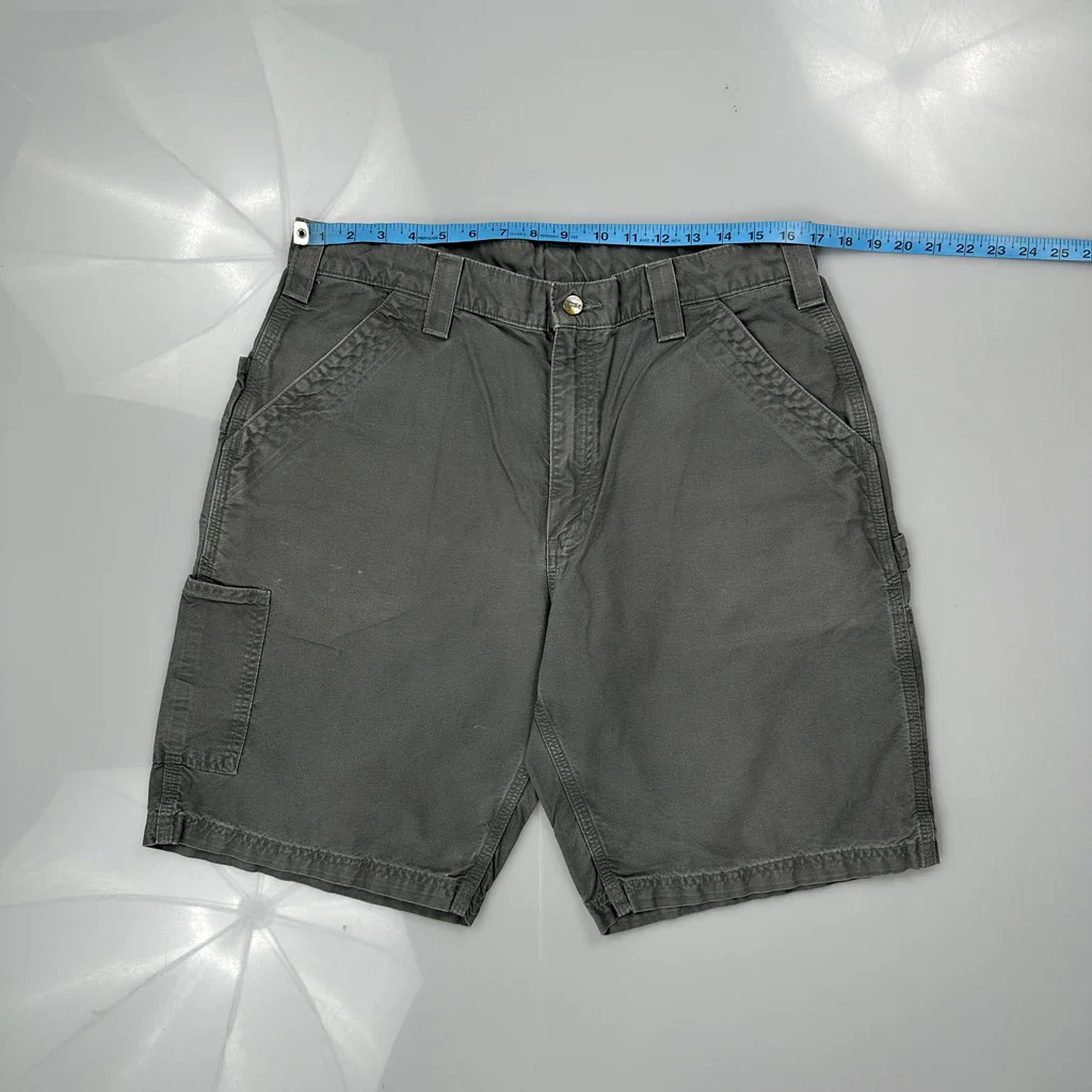 Carhartt Carpenter Shorts - 33W 10L Grey Cotton - Image 3