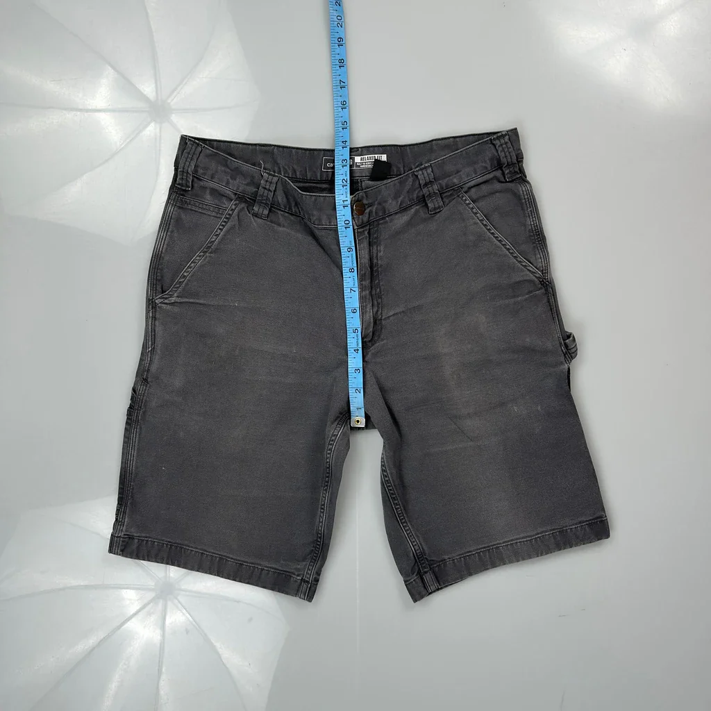 Carhartt Carpenter Shorts - 34W 11L Grey Cotton - Image 4