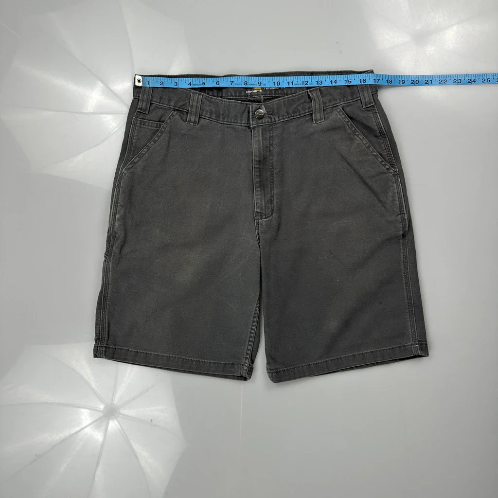 Carhartt Carpenter Shorts - 34W 10L Grey Cotton - Image 3