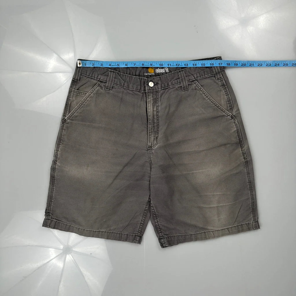 Carhartt Carpenter Shorts - 34W 10L Grey Cotton - Image 3