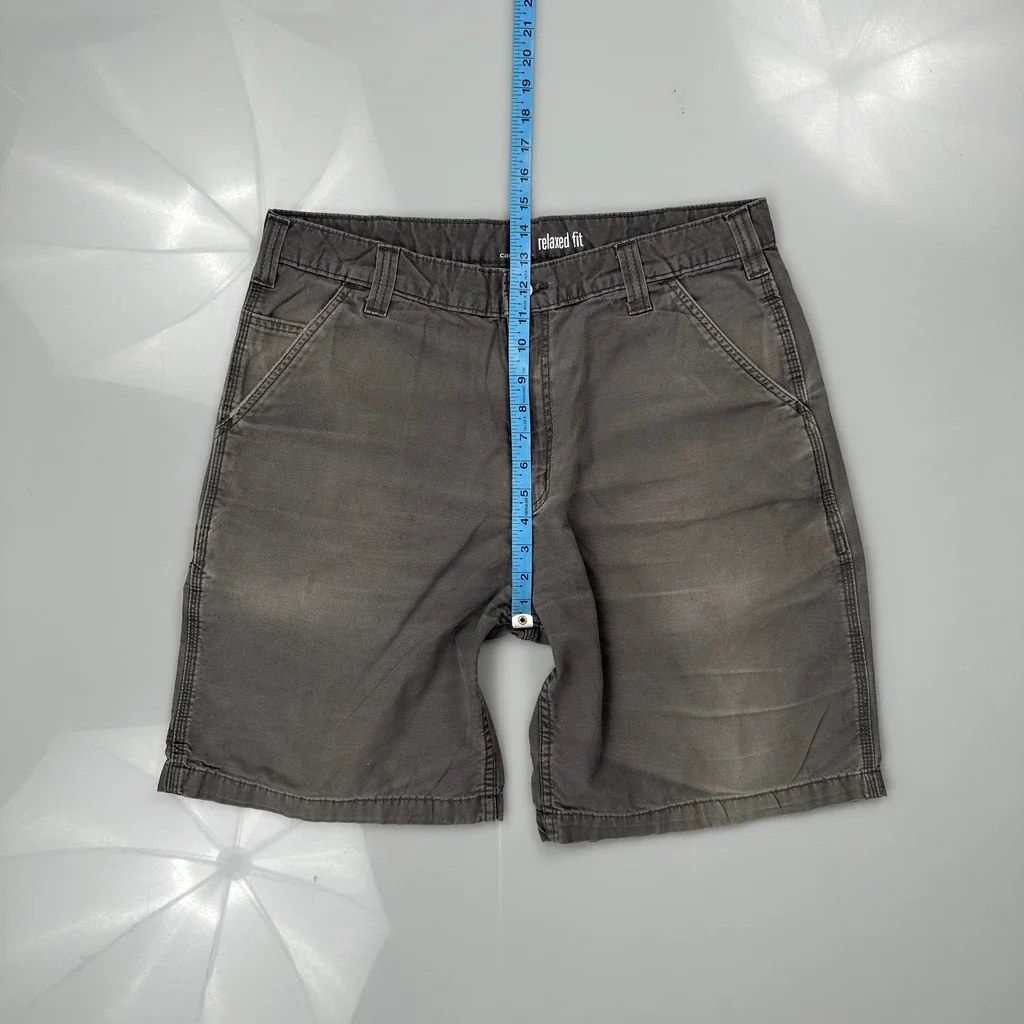 Carhartt Carpenter Shorts - 34W 10L Grey Cotton - Image 4