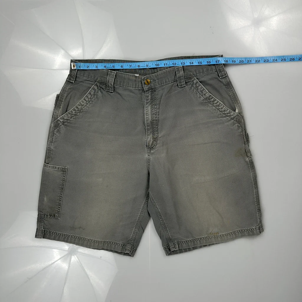 Carhartt Carpenter Shorts - 35W 9L Grey Cotton - Image 3