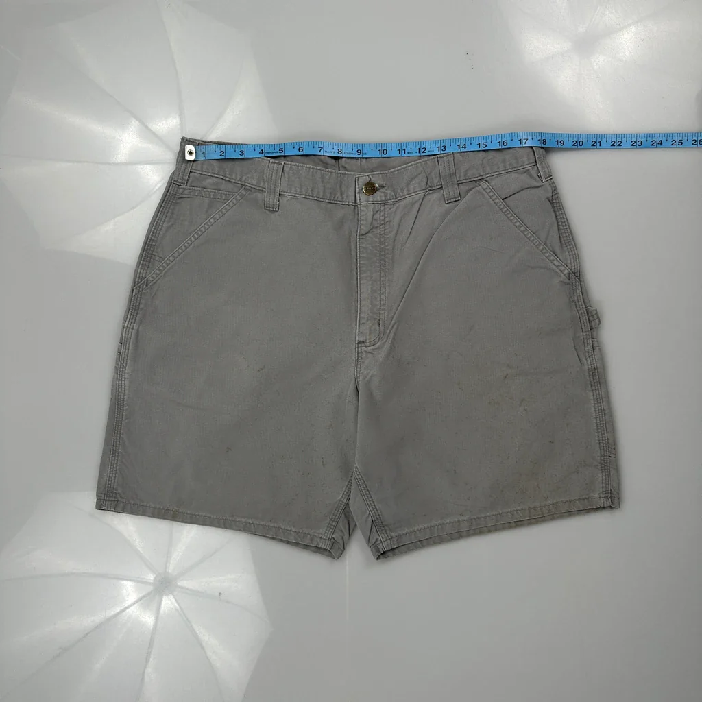 Carhartt Carpenter Shorts - 35W 9L Grey Cotton - Image 3