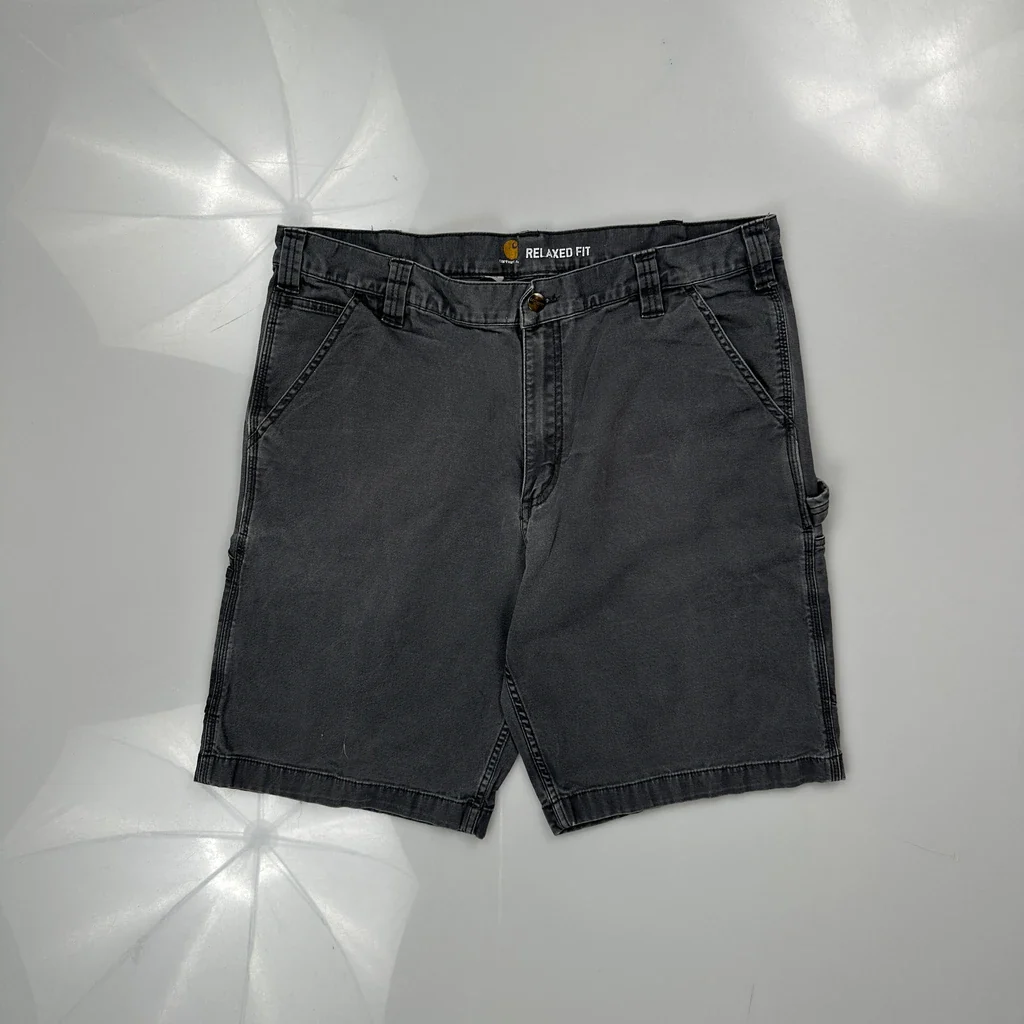 Carhartt Carpenter Shorts - 36W 10L Grey Cotton - Image 3