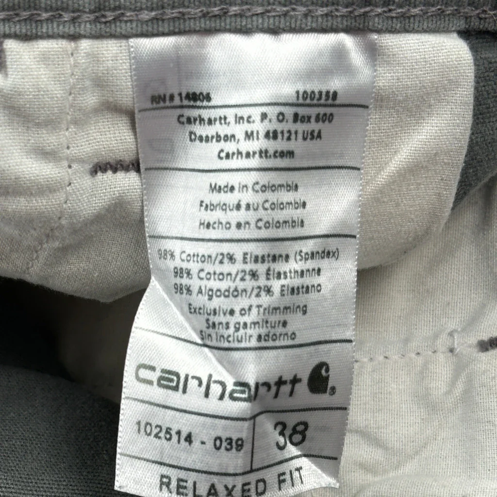 Carhartt Carpenter Shorts - 38W 10L Grey Cotton - Image 6