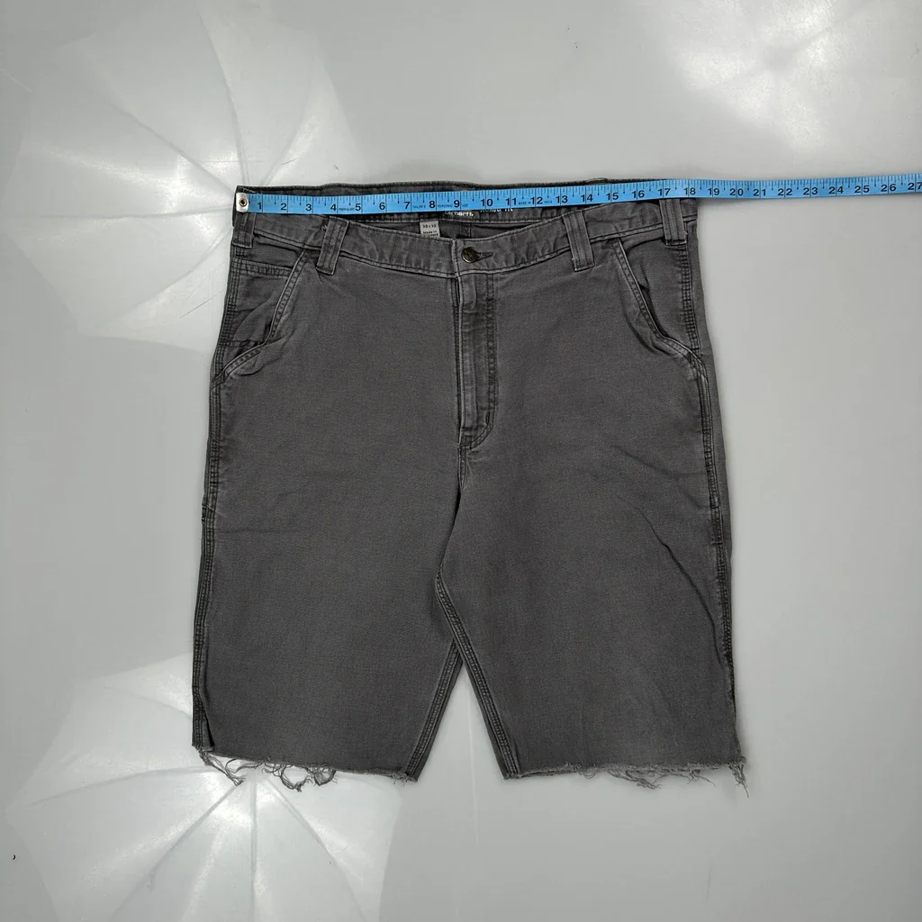 Carhartt Carpenter Shorts - 38W 12L Grey Cotton - Image 3