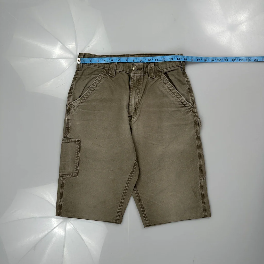 Carhartt Carpenter Shorts - 30W 14L Khaki Cotton - Image 3