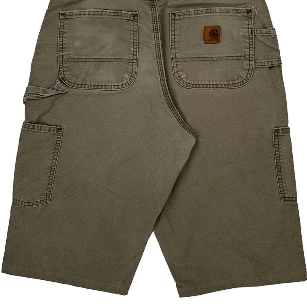 Carhartt Carpenter Shorts - 30W 14L Khaki Cotton - Image 7