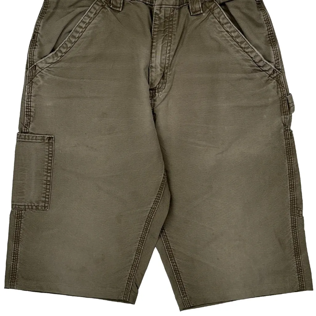 Carhartt Carpenter Shorts - 30W 14L Khaki Cotton - Image 9