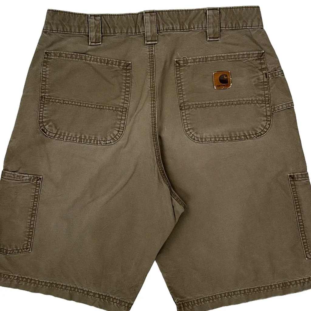 Carhartt Carpenter Shorts - 31W 11L Khaki Cotton - Image 7