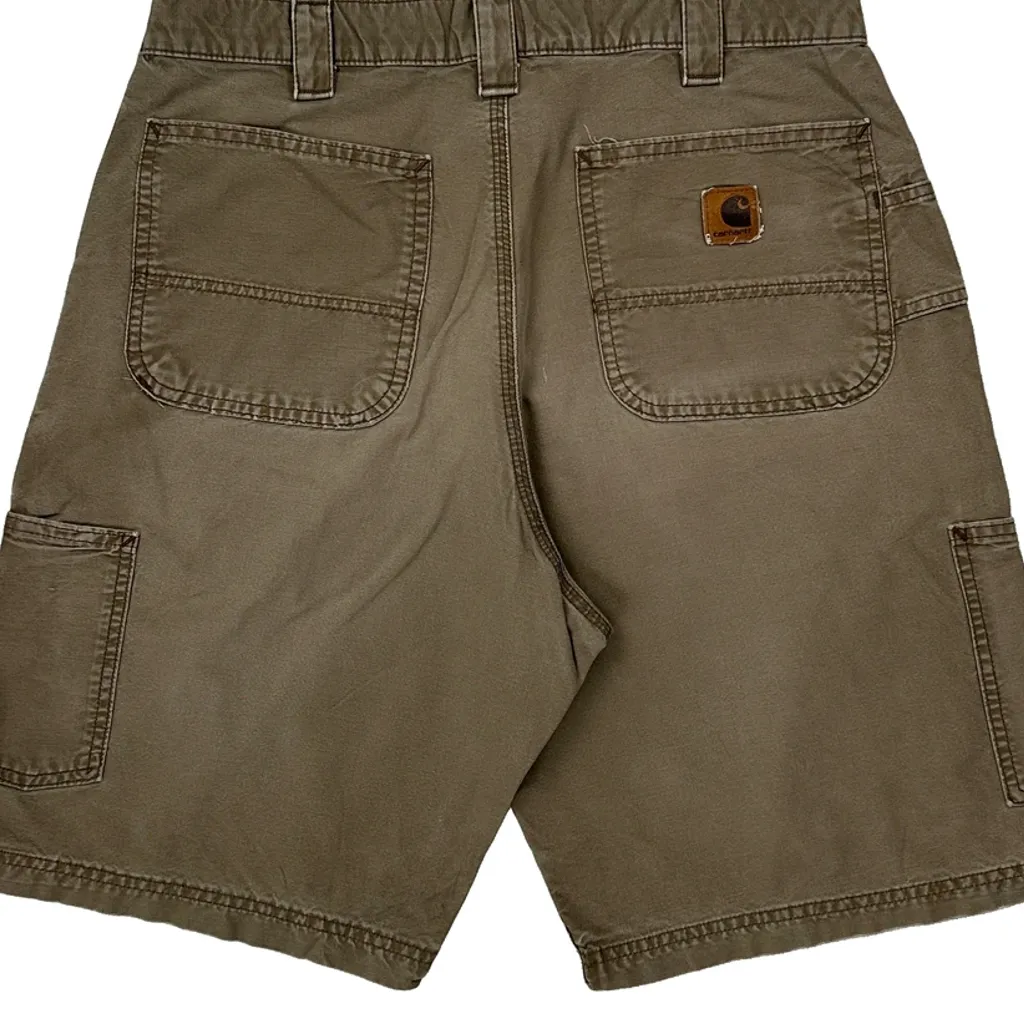 Carhartt Carpenter Shorts - 31W 11L Khaki Cotton - Image 8