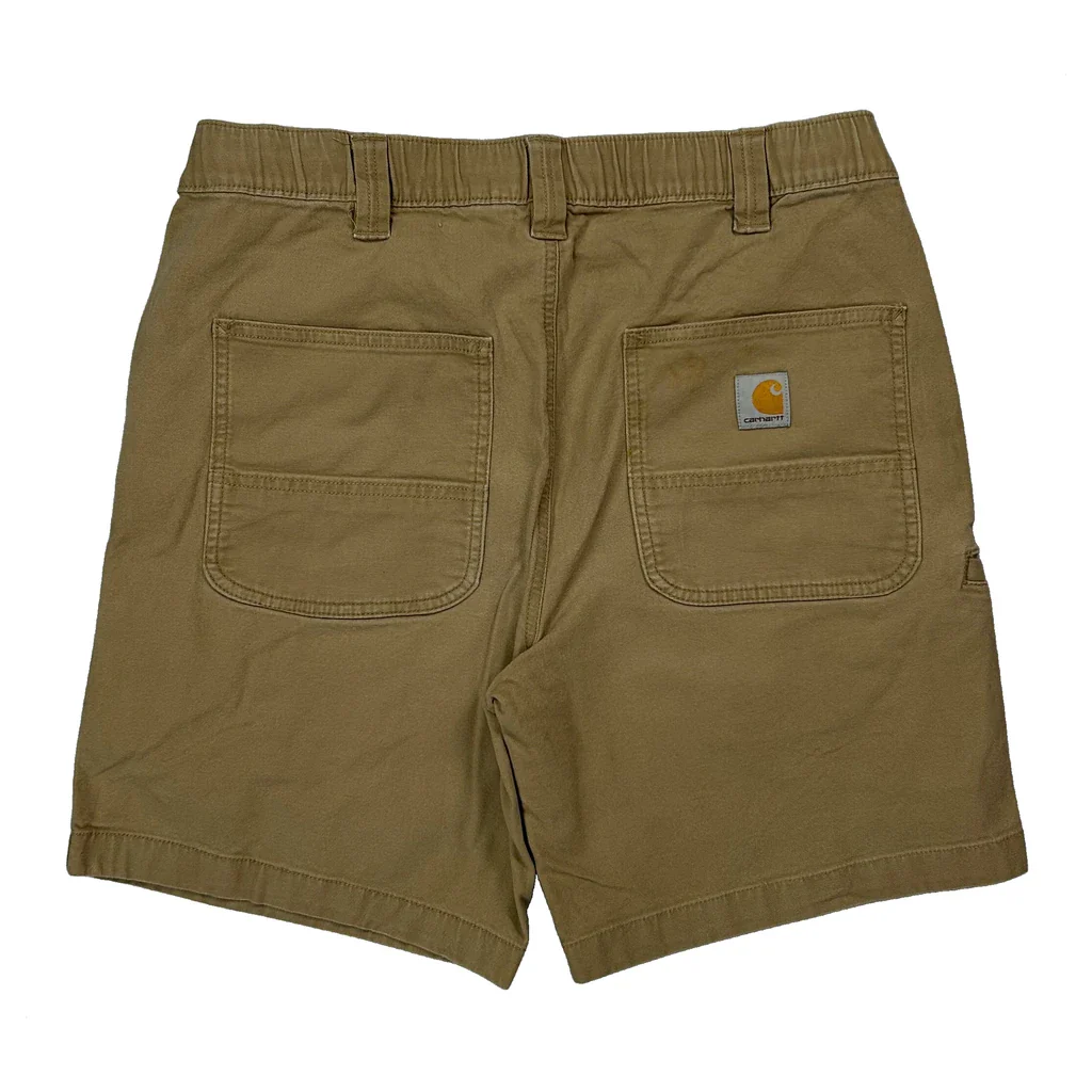 Carhartt Carpenter Shorts - 33W 11L Khaki Cotton - Image 2
