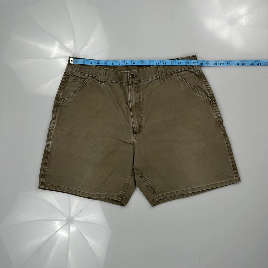 Carhartt Carpenter Shorts - 38W 8L Khaki Cotton - Image 3