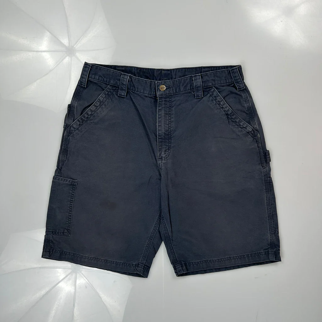 Carhartt Carpenter Shorts - 34W 10L Navy Cotton - Image 3