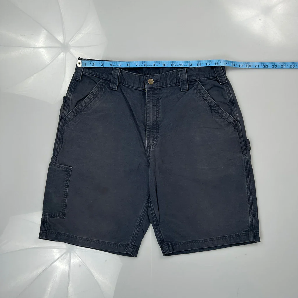 Carhartt Carpenter Shorts - 34W 10L Navy Cotton - Image 4