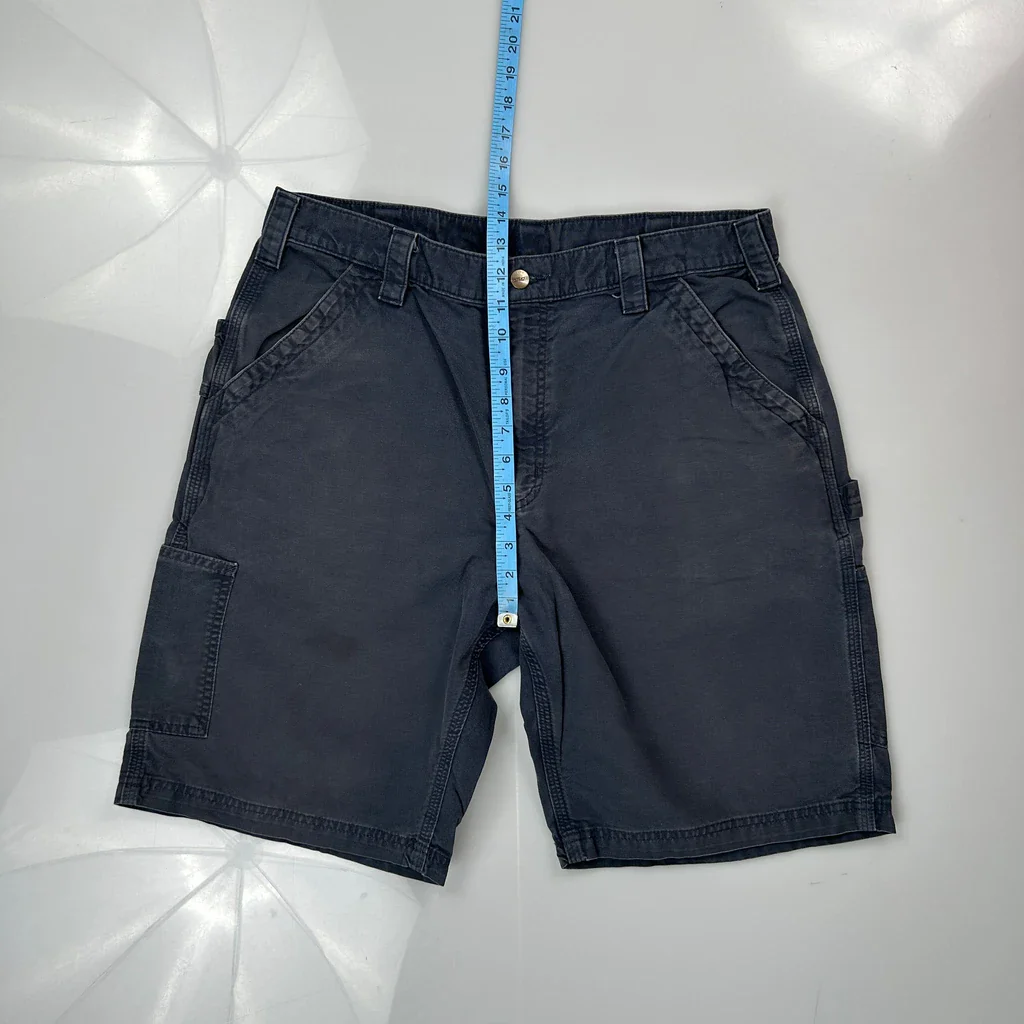 Carhartt Carpenter Shorts - 34W 10L Navy Cotton - Image 5