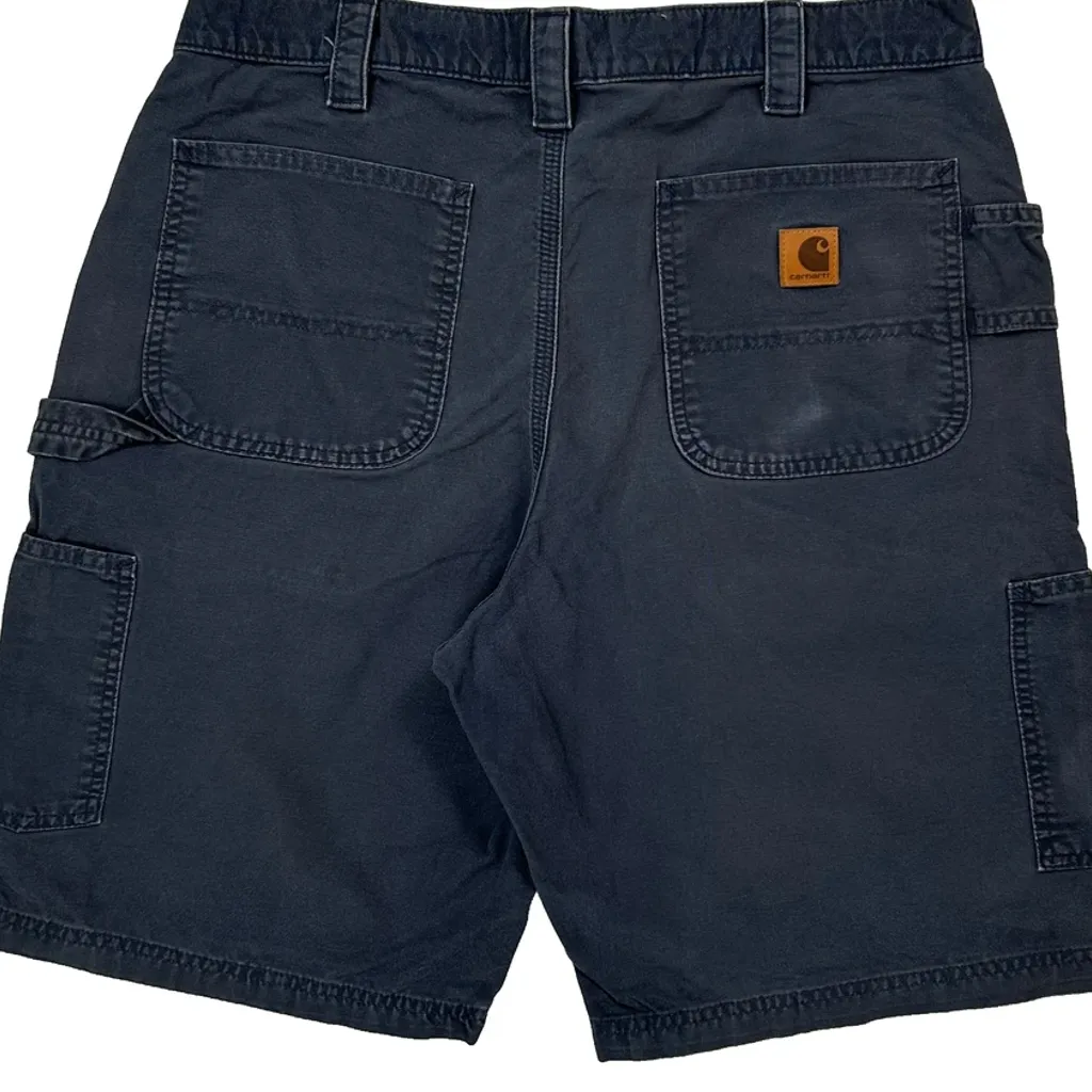 Carhartt Carpenter Shorts - 34W 10L Navy Cotton - Image 8