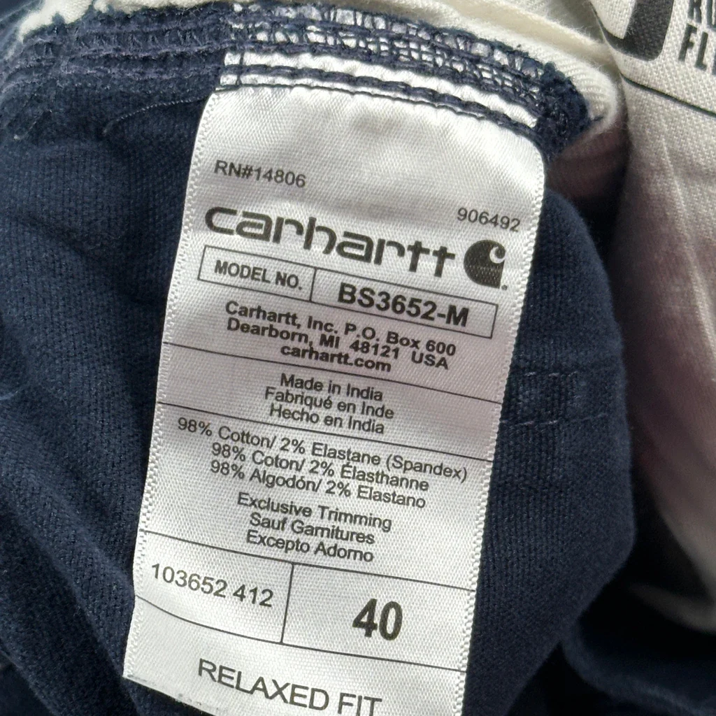 Carhartt Carpenter Shorts - 40W 11L Navy Cotton - Image 5