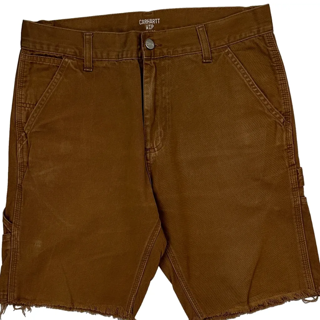 Carhartt Carpenter Shorts - 29W UK 10 Brown Cotton - Image 10