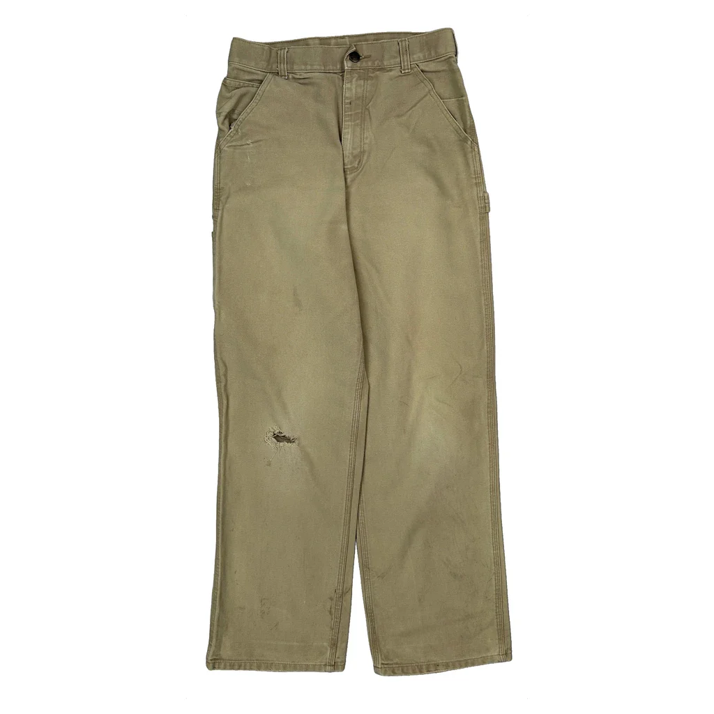 Carhartt Carpenter Trousers - 27W 30L Beige Cotton - Image 2