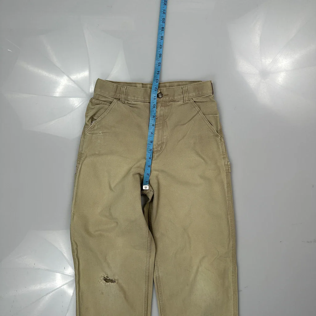 Carhartt Carpenter Trousers - 27W 30L Beige Cotton - Image 4