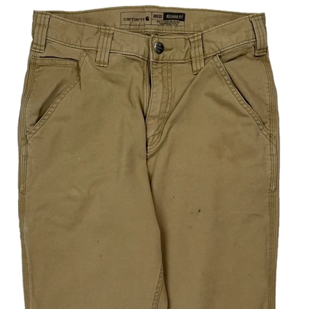 Carhartt Carpenter Trousers - 28W 30L Beige Cotton - Image 10